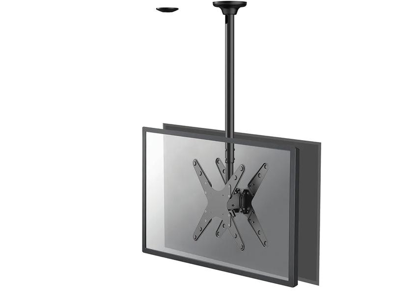 NEOMOUNTS Deckenhalterung FPMA-C340D Schwarz Full-Motion Doppel TV/Monitor Deckenhalterung für 32-75-Zoll-Bildschirme Schwarz