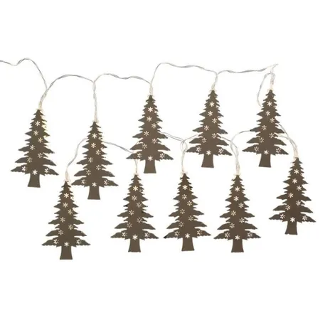 Idena LED Lichterkette Weihnachtsbaum silber, warmweiß, 10er