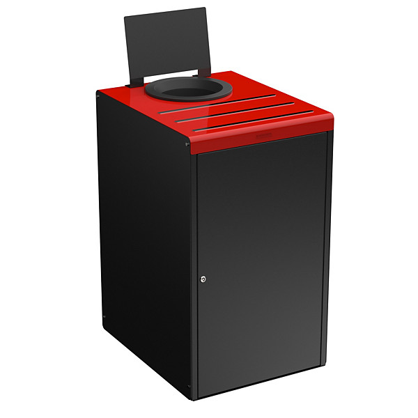 ROSSIGNOL Meuble de tri  selectif 90 L pour restauration collective - avec serrure - alitri - gris manganese / rouge signalisation
