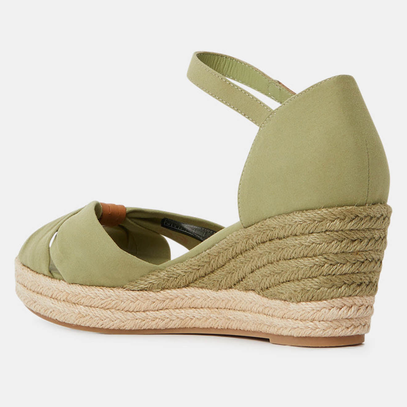 Tommy Hilfiger Sandales compensées Basic Opened Toe kaki - Talon 6.5 cm