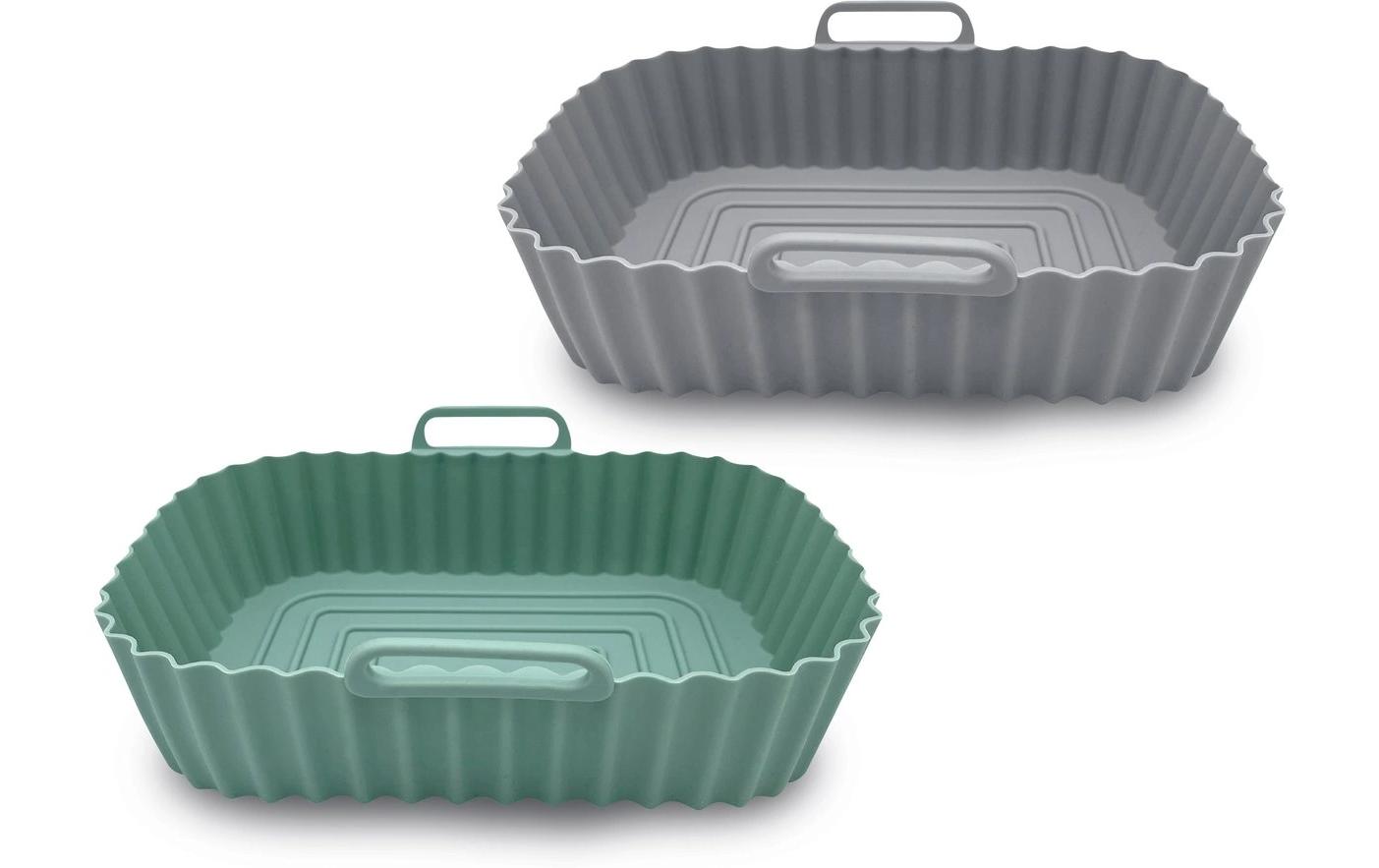 Auflaufform-Set 2 Stück Eckig, Grau/Mint,1500 mlSilikon-Backform