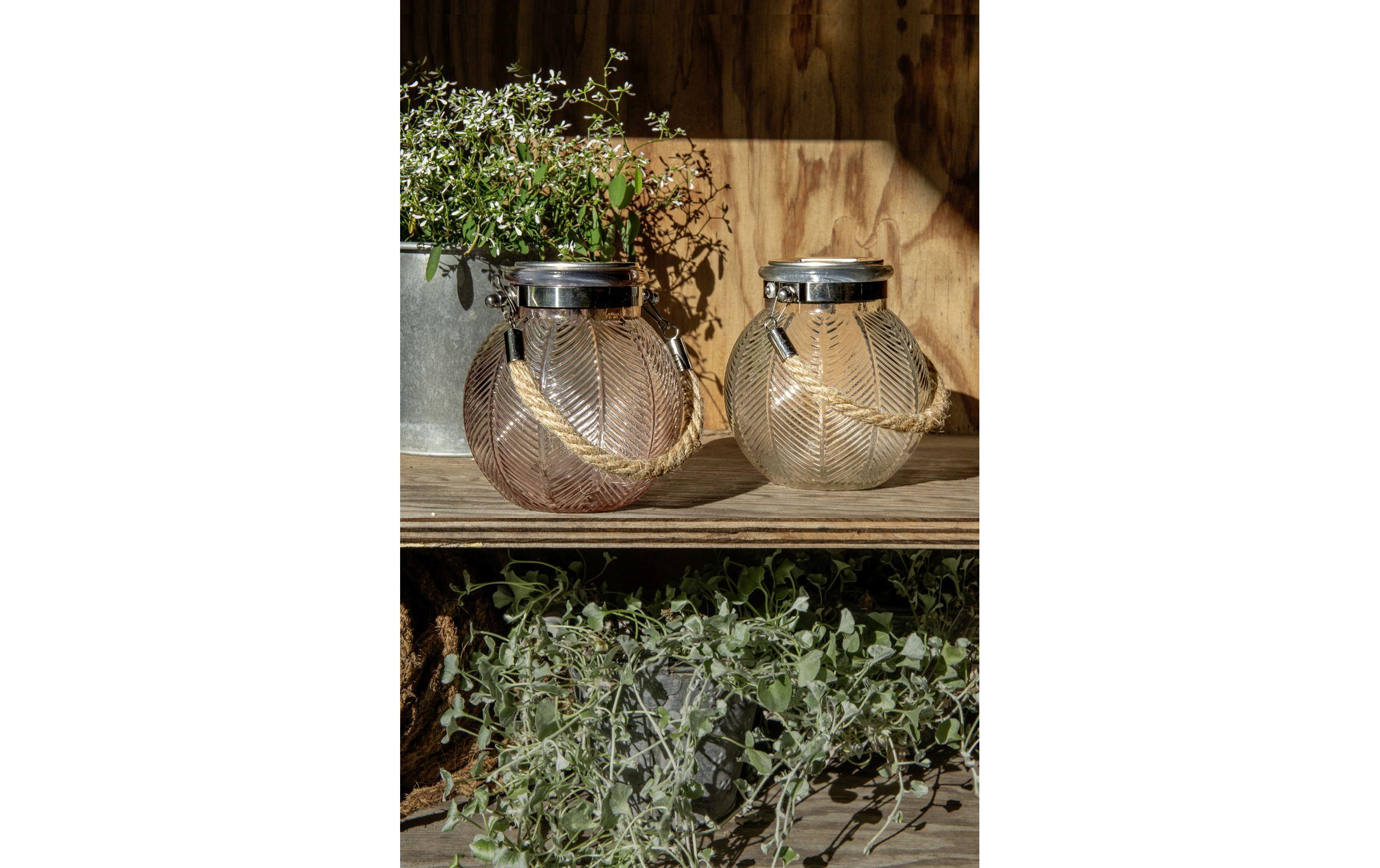 Solar Mini Glass Set Waves Beige/MauveDekolicht zum Aufstellen oder Aufhängen