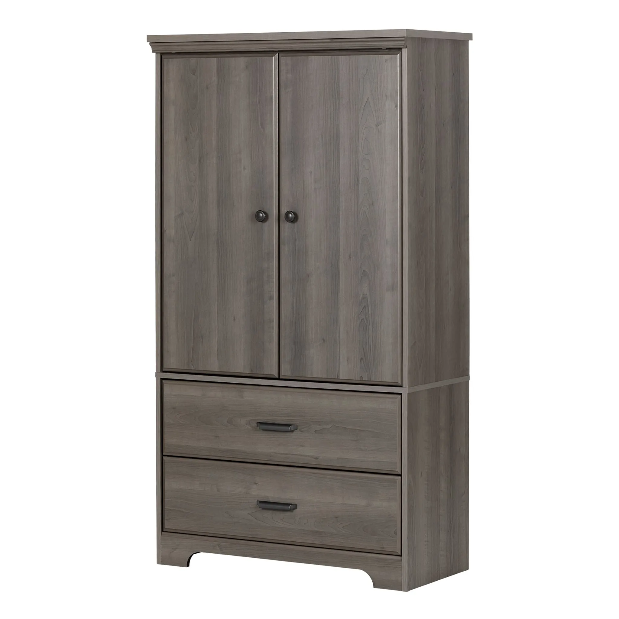 South Shore Armoire de Rangement 2 Portes - Versa Érable Cendré
