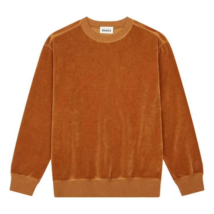 SMALLABLE BASICS Sweat Velours Homme Coton Bio | Noisette