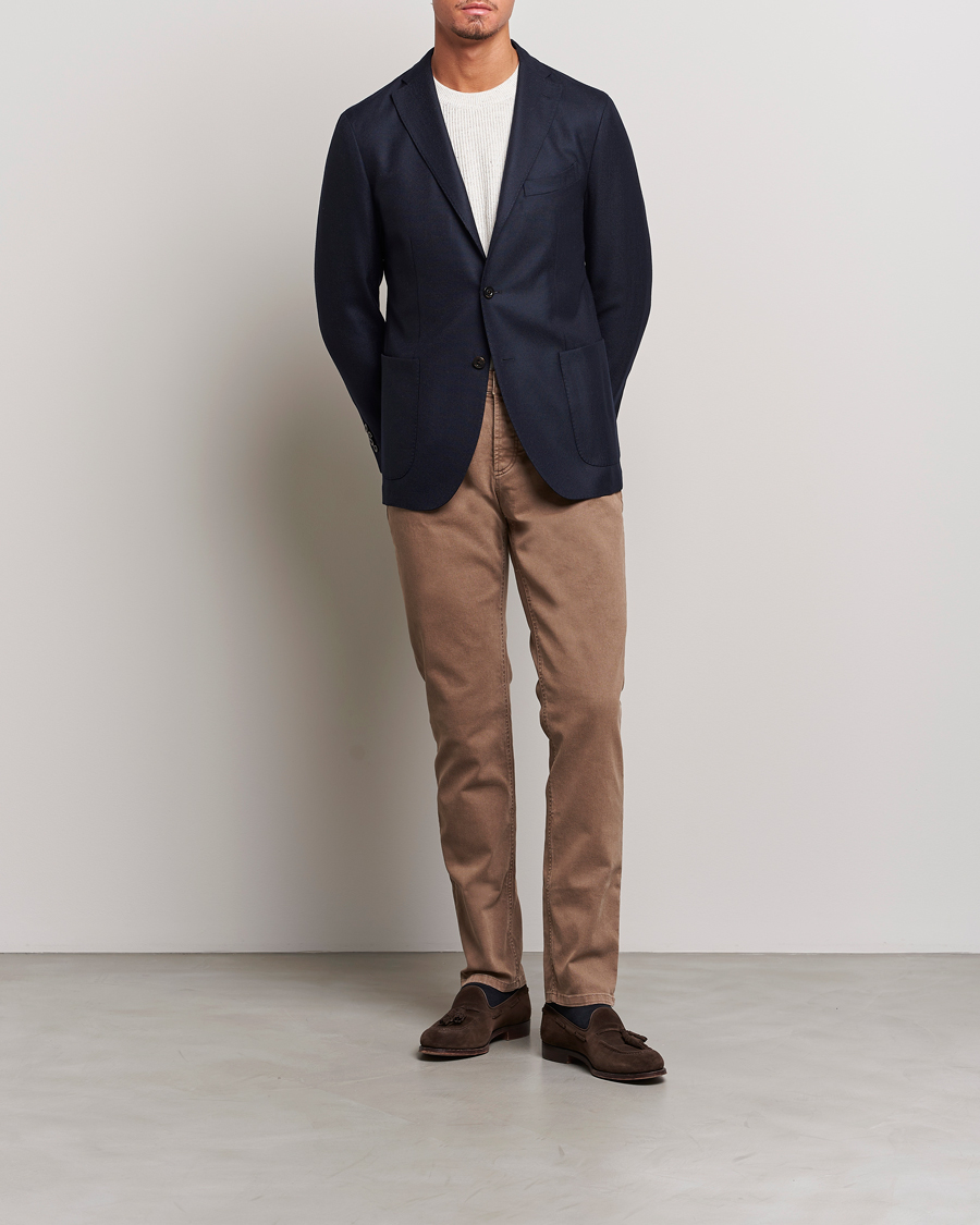 Boglioli K Jacket Wool Hopsack Blazer Navy