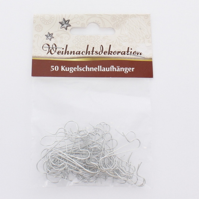 Kugelaufhänger - 50 Stück - silber