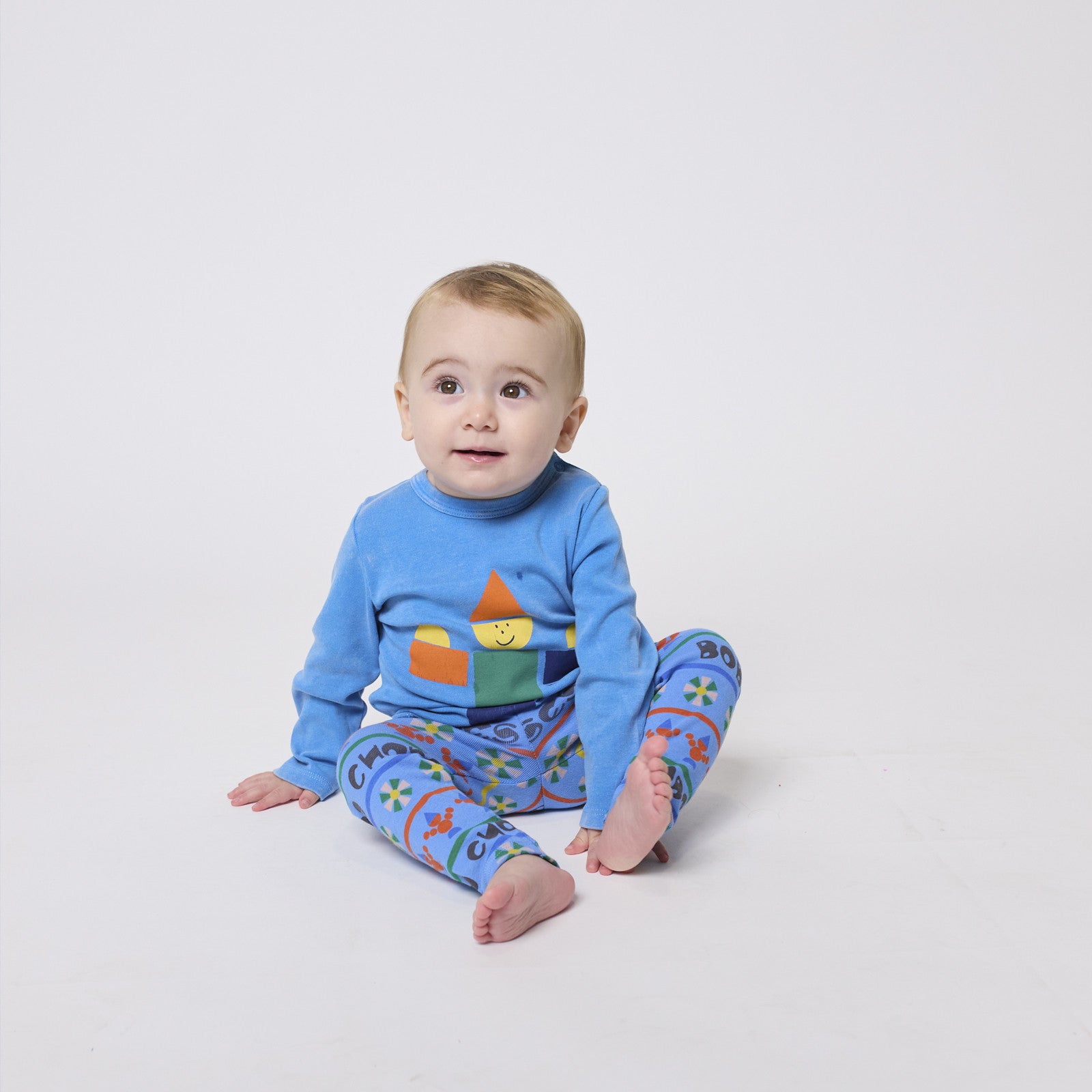 Baby Langarmshirt Wooden Toy Light Blue