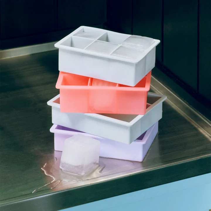 HAY - Silikon Eiswürfelbereiter rechteckig XXL, Cubes, eisblau