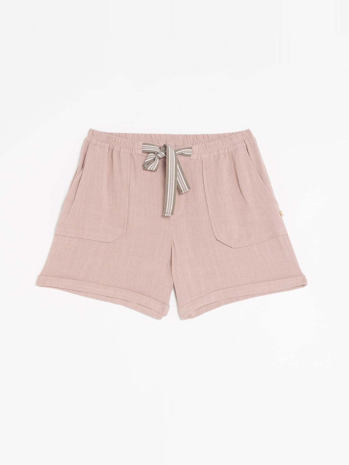 Short Femme Mix Matières Rose