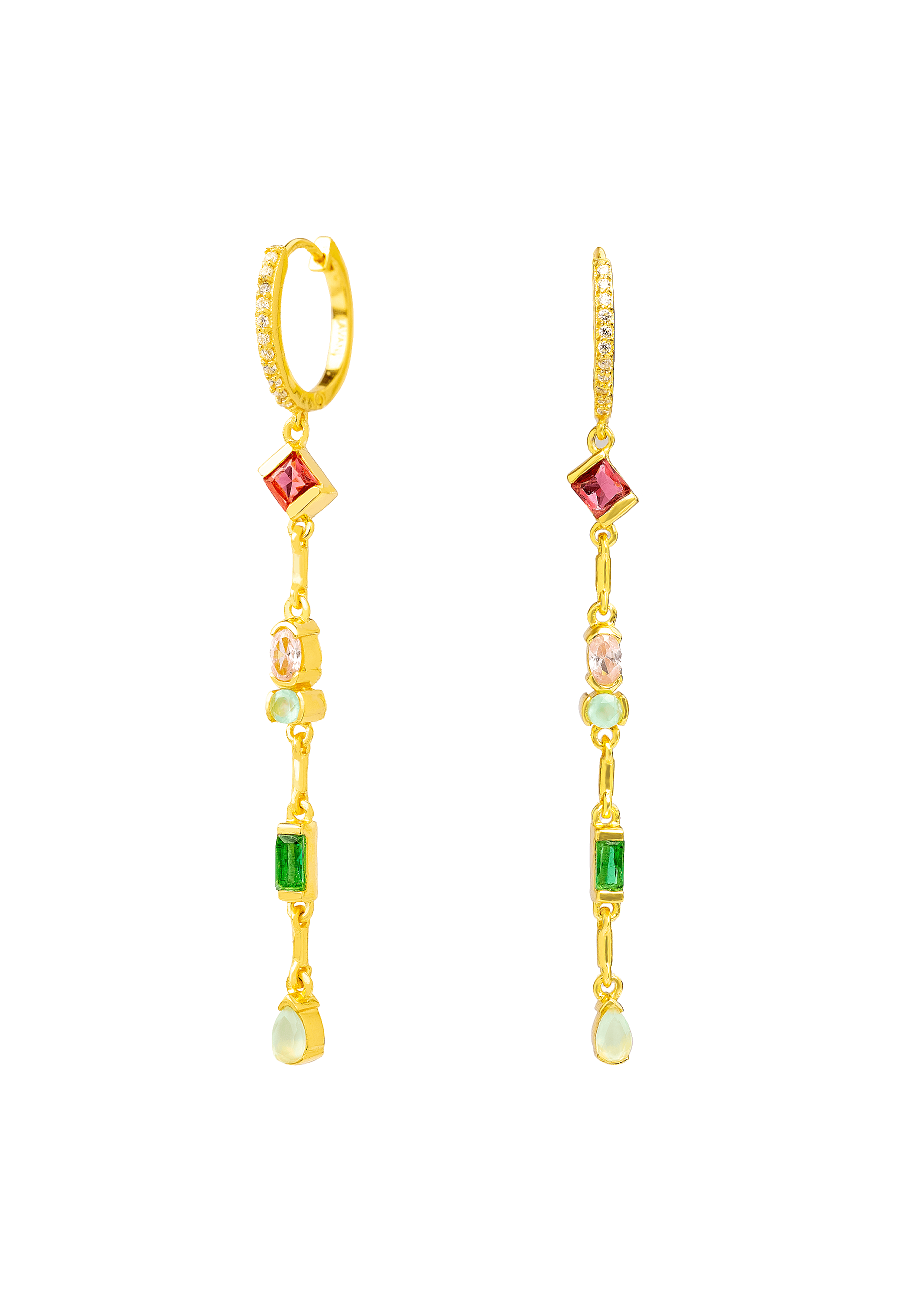 MYSTERE - Boucles d'oreilles créoles avec pendentif | Multicolore