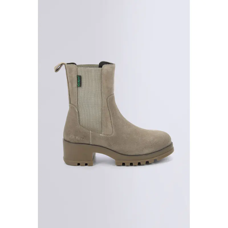 KICK HAPPY BEIGE ARGENT BOOTS Cuir Femme