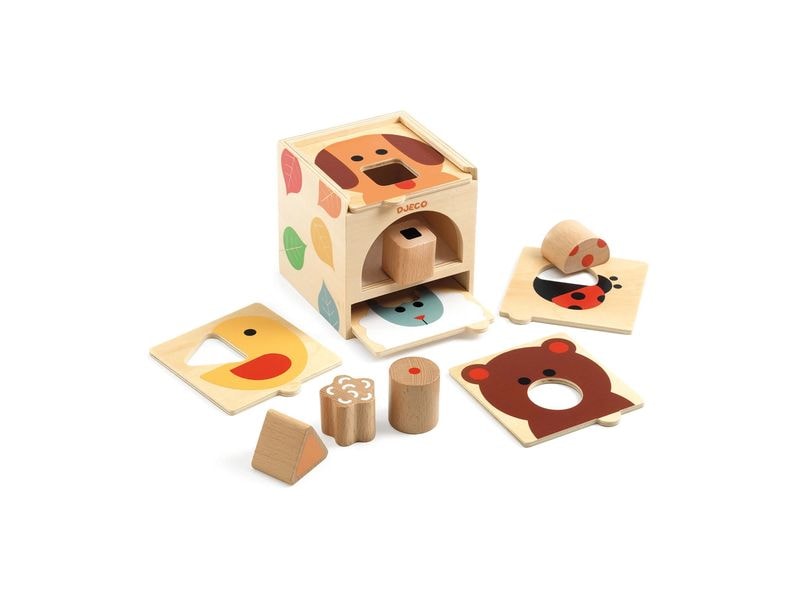 DJECO Steckspiel BoxBasic Pädagogisches Lernspielzeug für Kinder