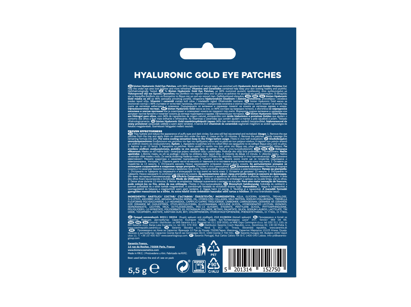 PATCHES OLHOS BIOTEN HYALURONIC GOLD 2UN