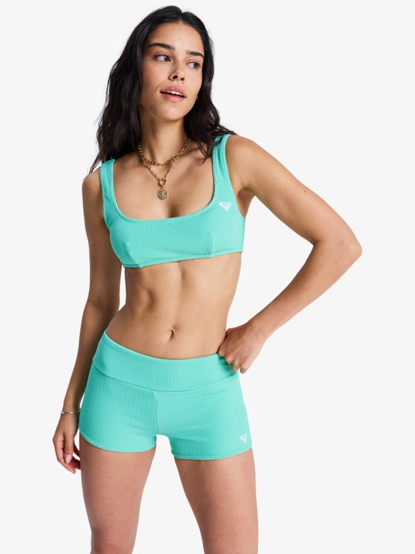 Roxy Sunshine Boyleg Bas de bikini taille haute Vert Femme