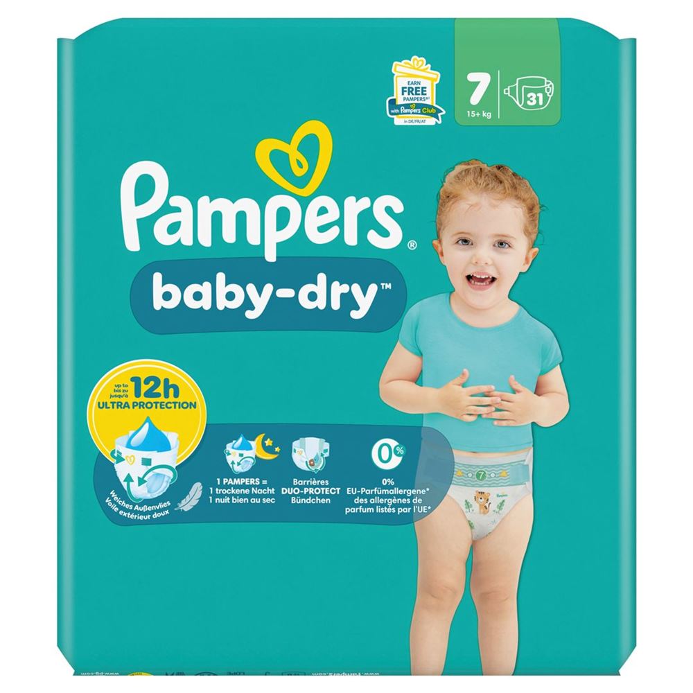 PAMPERS Baby Dry Gr7 15 kg Large Sparpack 31 Stk