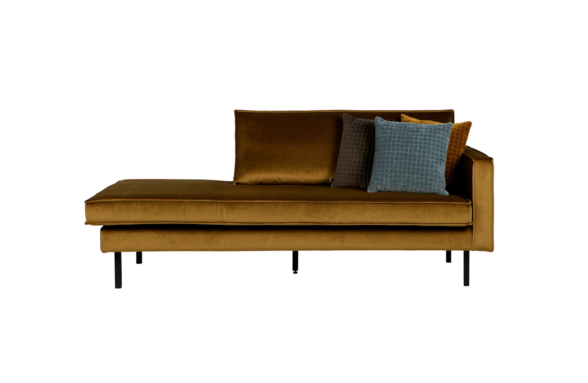 Rodeo daybed velvet Rechts - Honing Geel