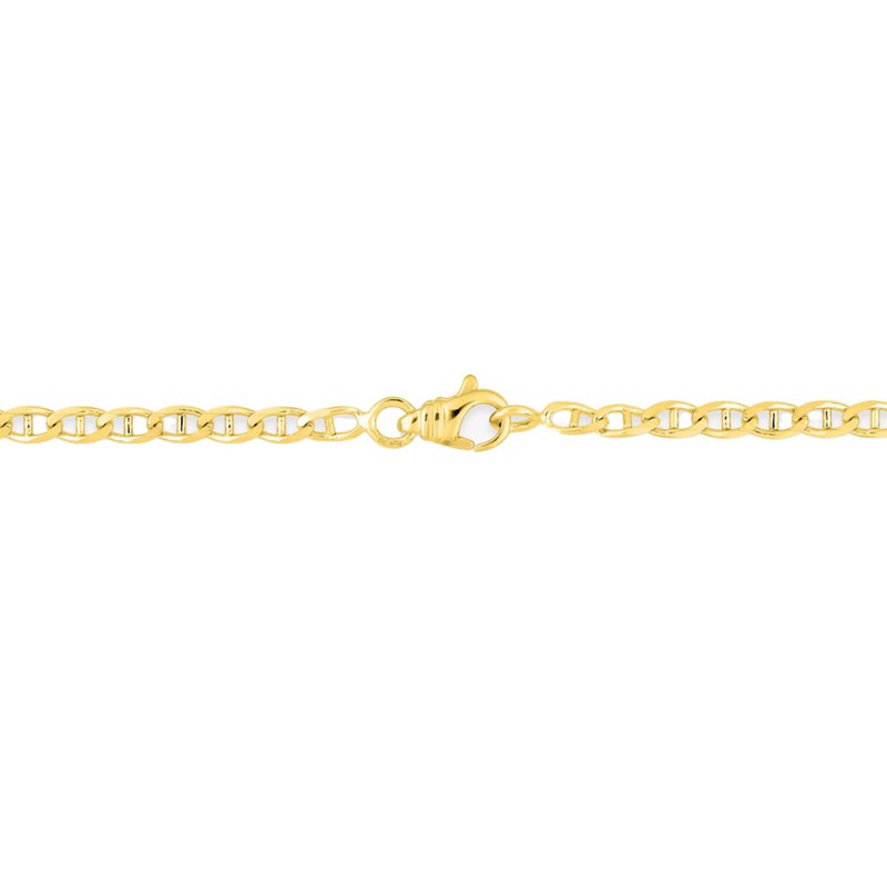 Bracelet Mixte 18 cm - Gourmette Marine - Or 18 Carats - Largeur 3 mm