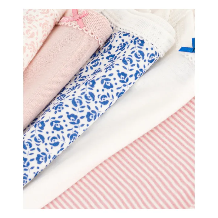 Petit Bateau Lot 5 Bodies Bretelles Holiday | Rose