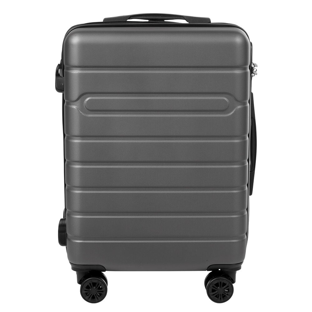 Valise trolley ABS rigide 4 roues gris H50cm