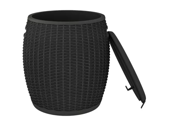 Boîte de rangement de jardin 4 en 1 noir polypropylène