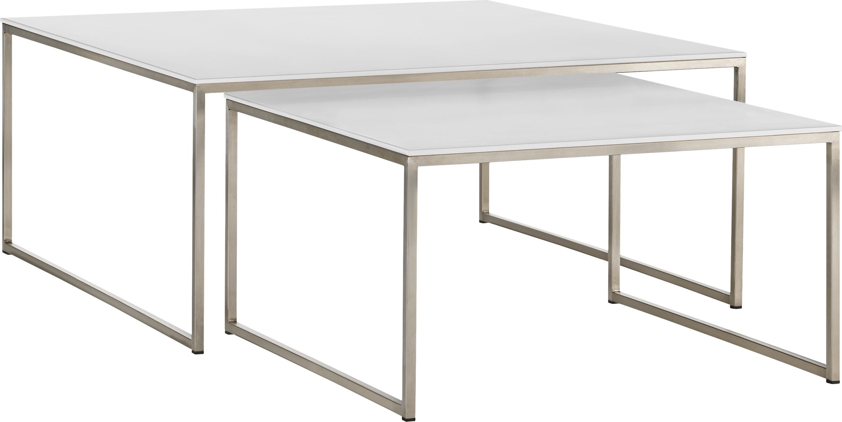 AVEA Salontisch - grau / Edelstahl / B: 90.0 cm x T: 90.0 cm x H: 40.0 cm