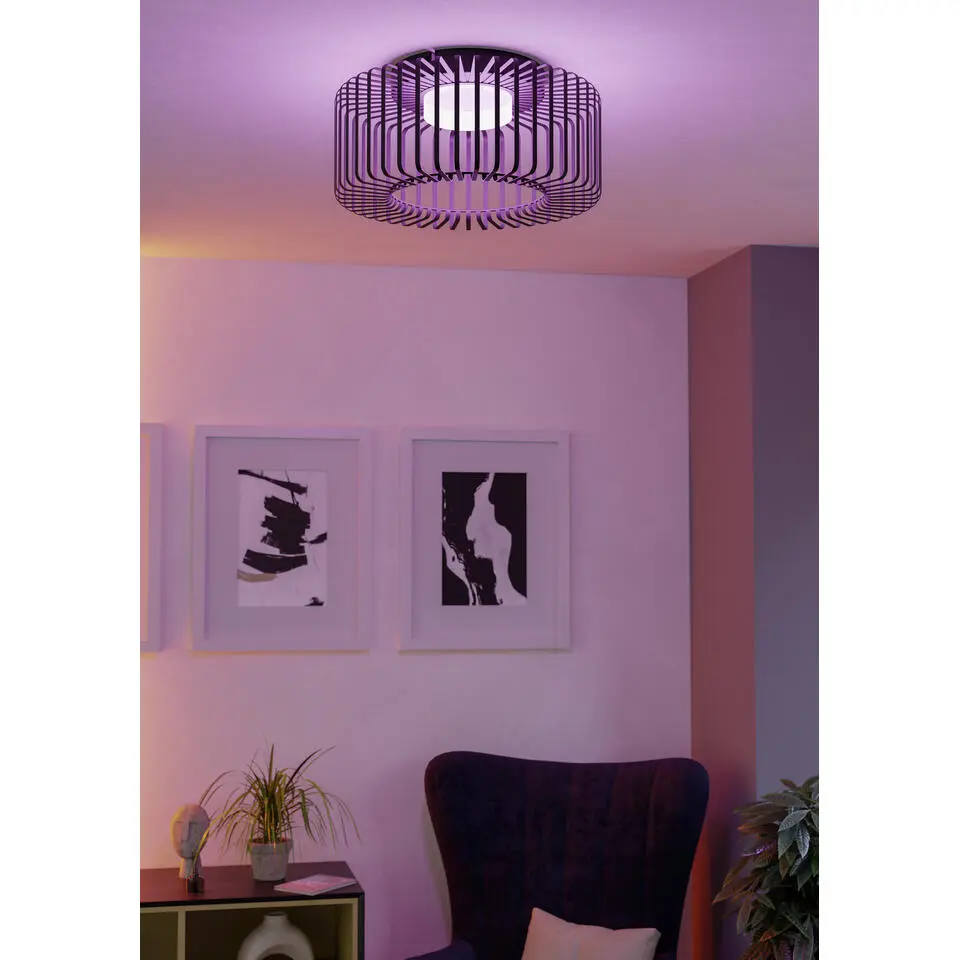 EGLO connect.z Ginestrone-Z Plafondlamp - Ø 45 cm - Zwart/Wit - RGB