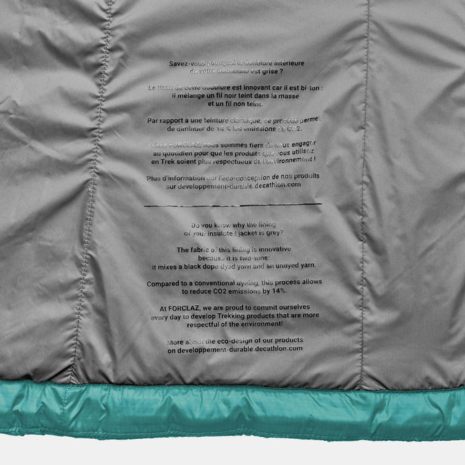 Decathlon Forclaz - Jaqueta acolchoada feminina Forclaz para mochilão em montanha com capuz - MT100 23°F