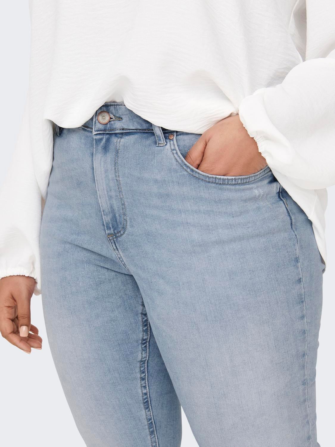 CARWILLY Mittlere Taille Skinny Fit Jeans Light Blue Denim