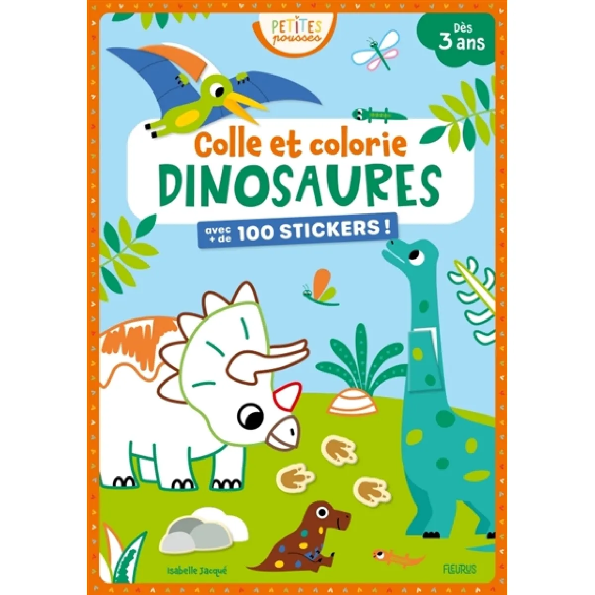 Dinosaures : colle et colorie