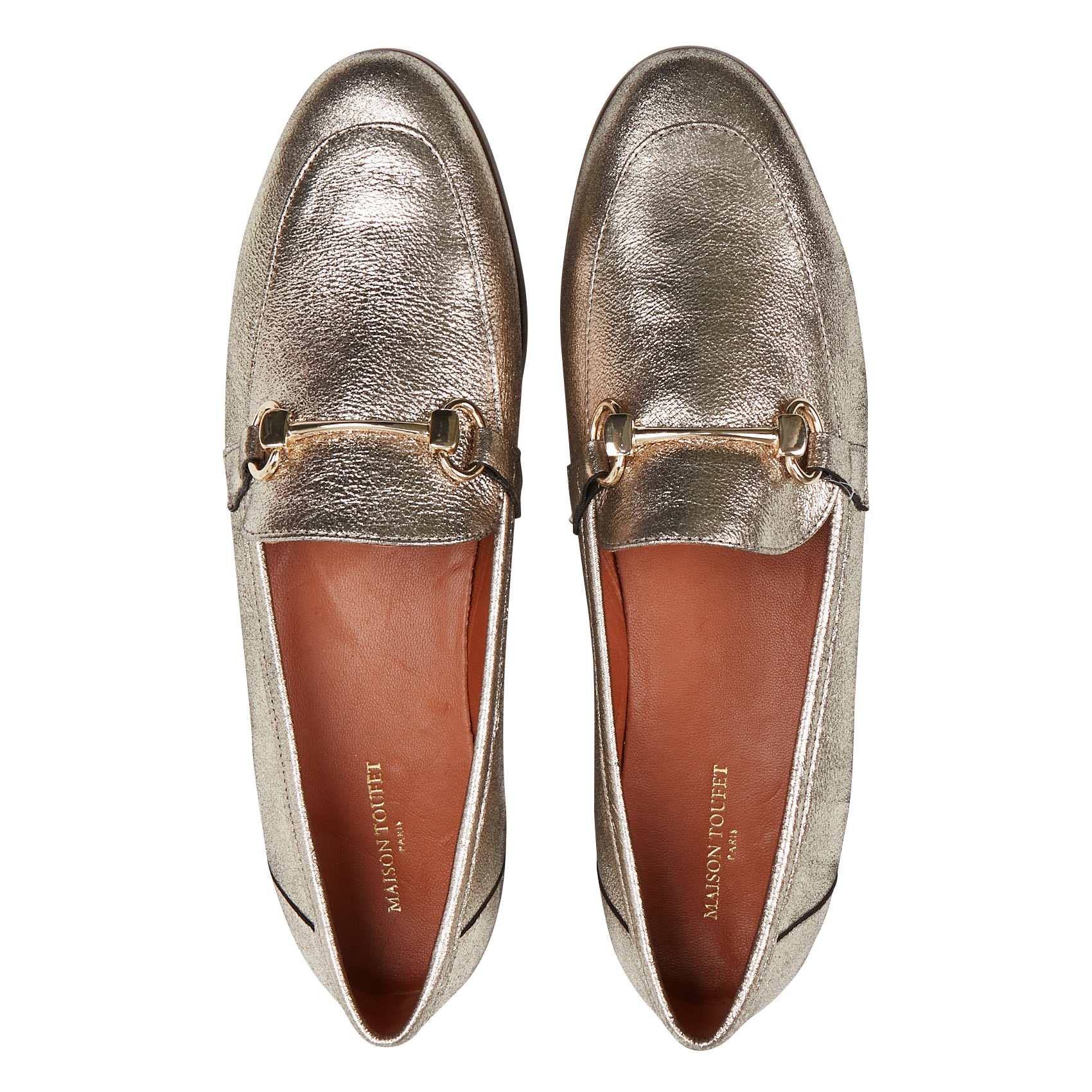 CLEMENCE - Mocassins en cuir métallisé | Doré