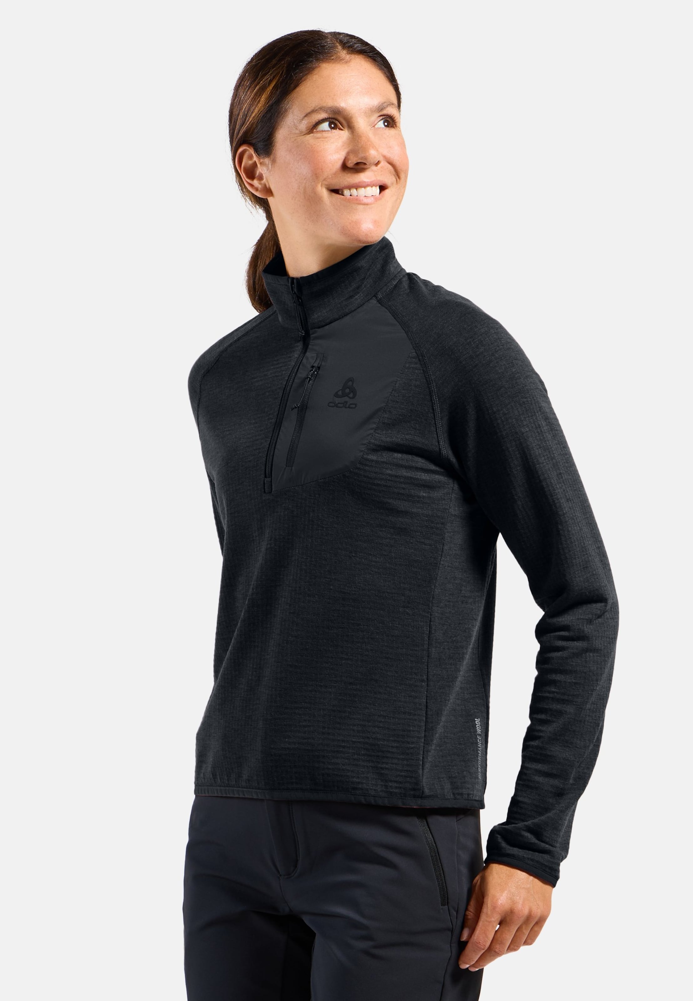 Ascent Mid Layer mit Halbreissverschluss in black