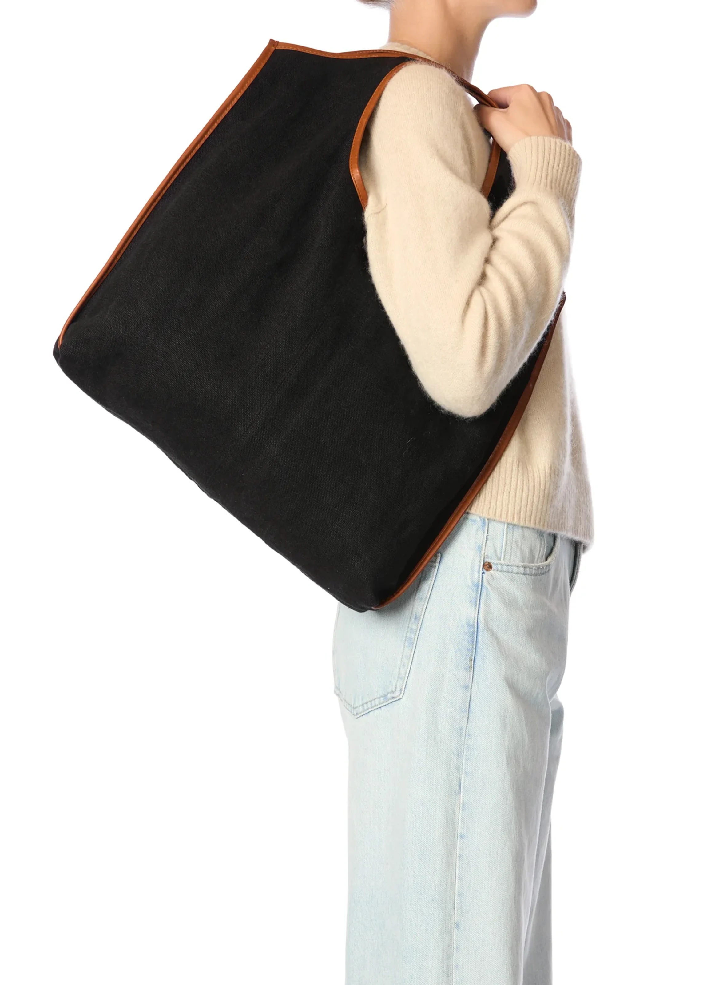 PACO - Sac cabas en lin mélangé | Noir