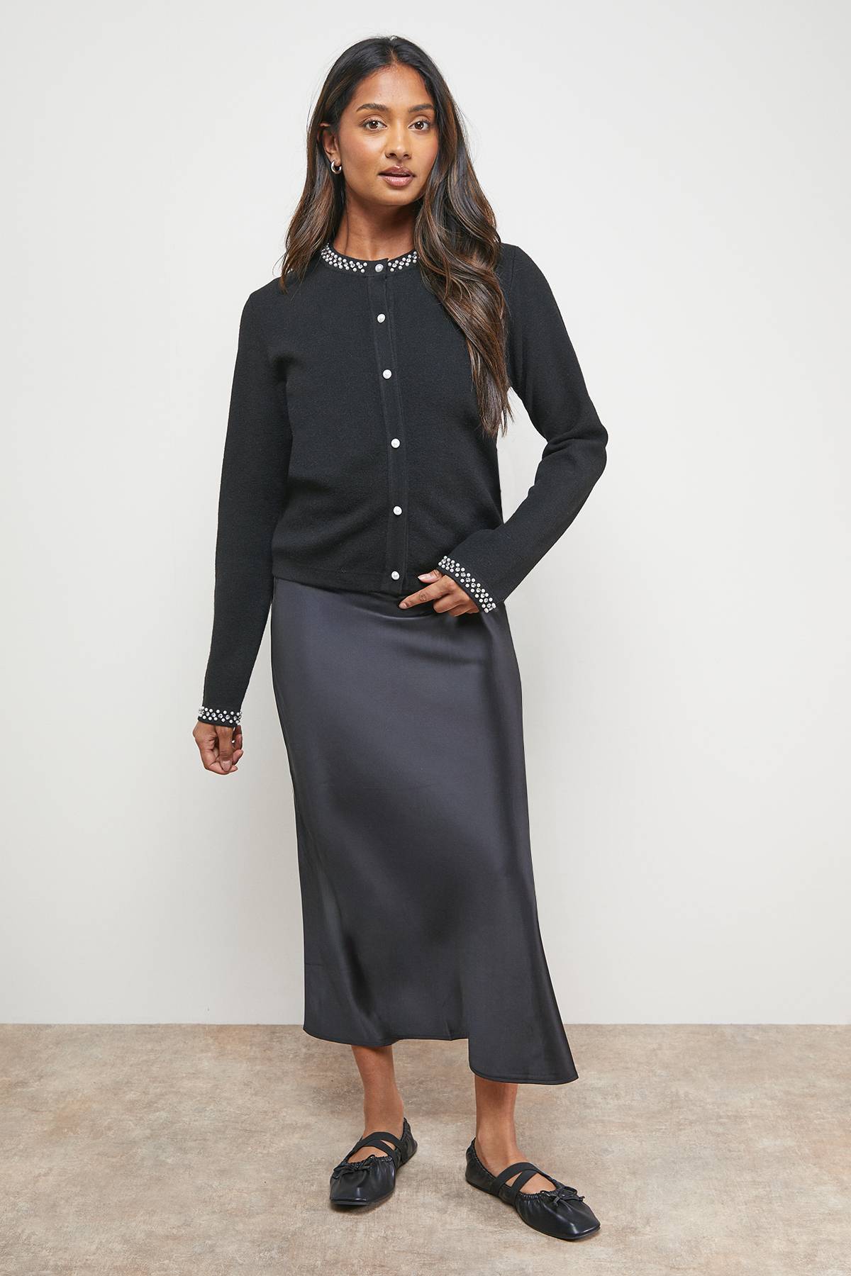 Oasis Cardigan à Détails Nacrés