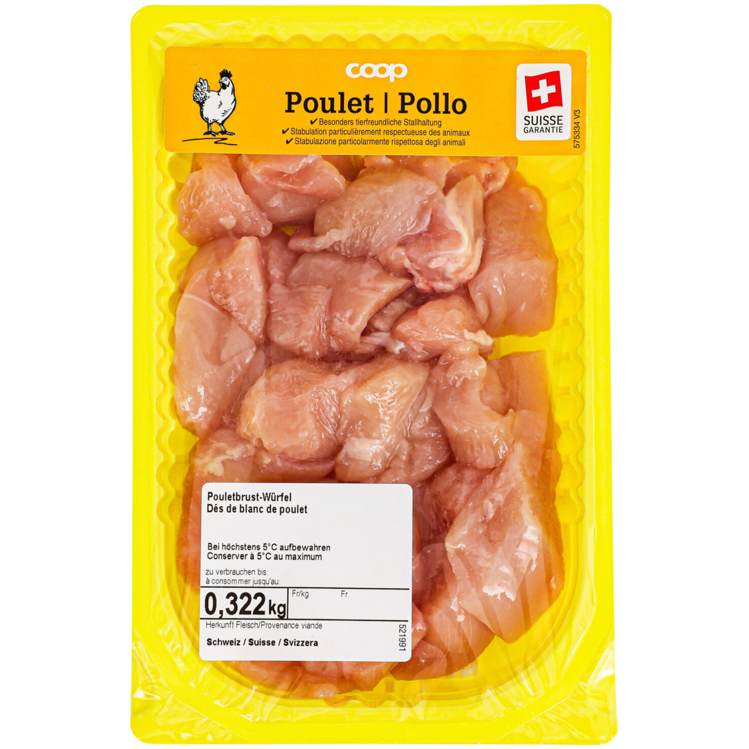 Pouletbrust Würfel Premium ca. 320g