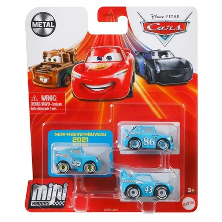 Mattel Disney Pixar Cars Mini Racers 3er Pack Sortiment, 1 Packung, sortiert