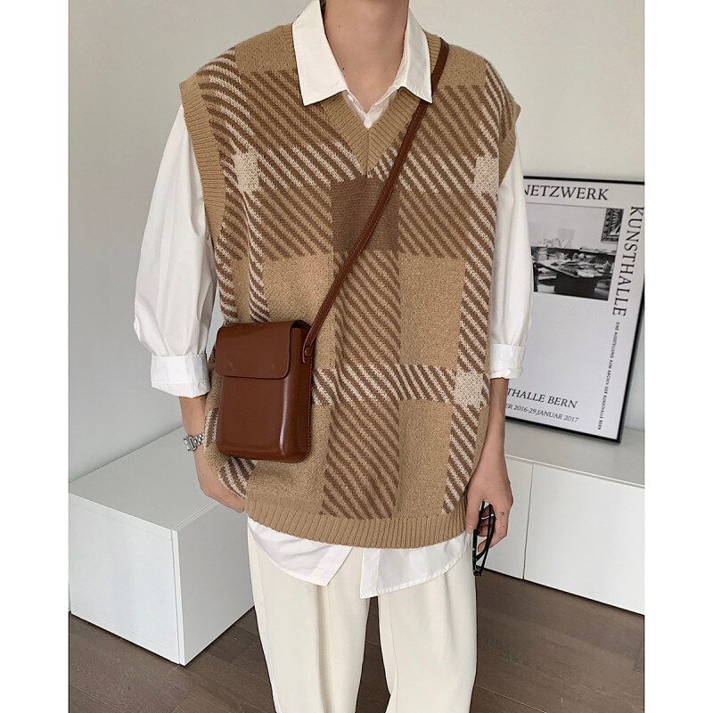 VEAZ - V-hals geruit vest