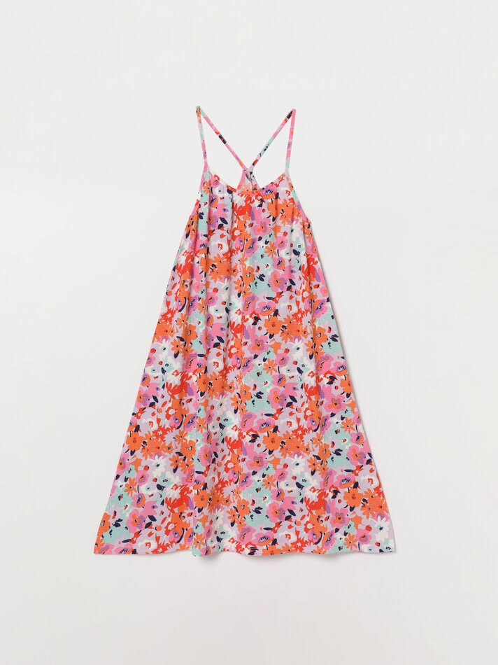 Vestido midi com alças - Rosa Lilás