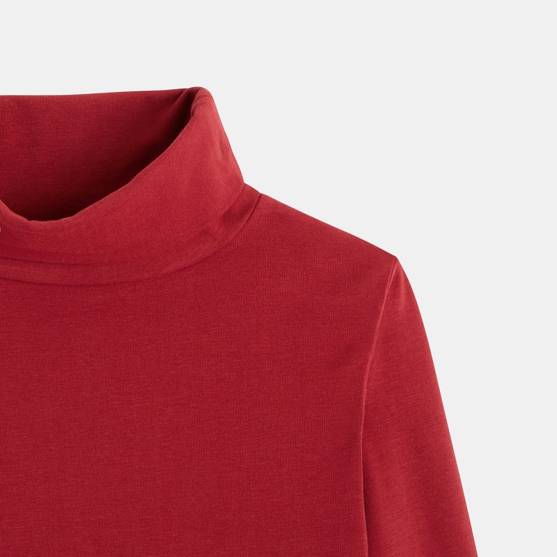 T-shirt col roulé manches longues rouge garçon