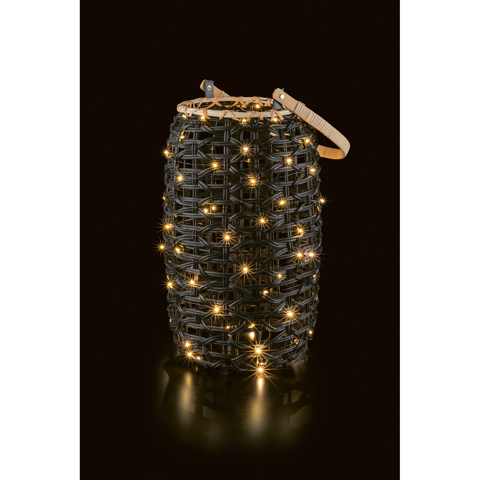LED-Rattan-Laterne Ø 21.5 x 38 cm