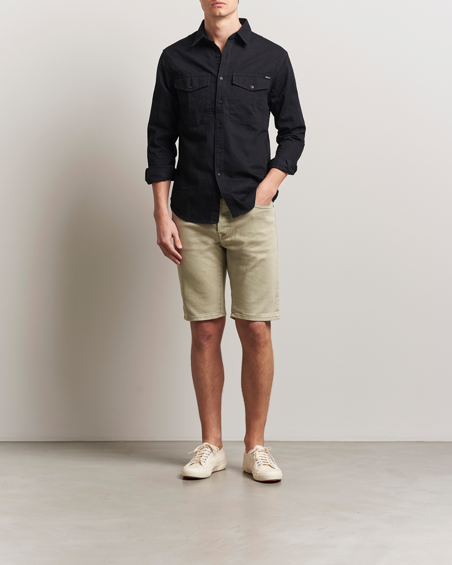 Replay RBJ981 Stretch Denim Shorts Oatmeal
