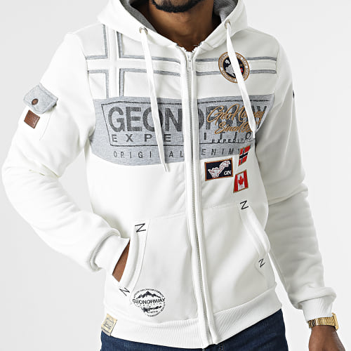 Sweat Zippé Capuche Garadock Blanc