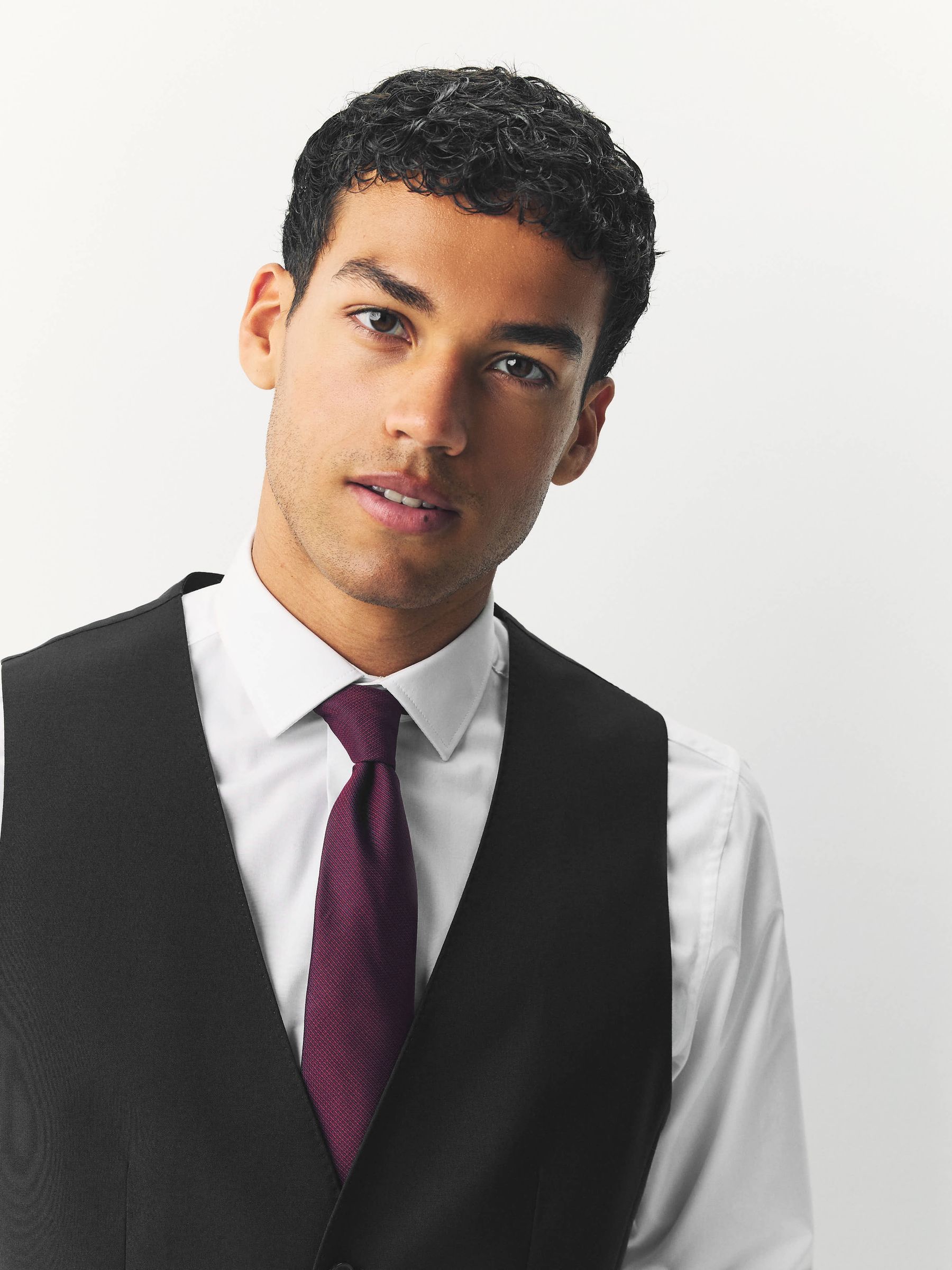 Zwart chroom - BOSS Slim Fit Tailored Waistcoat