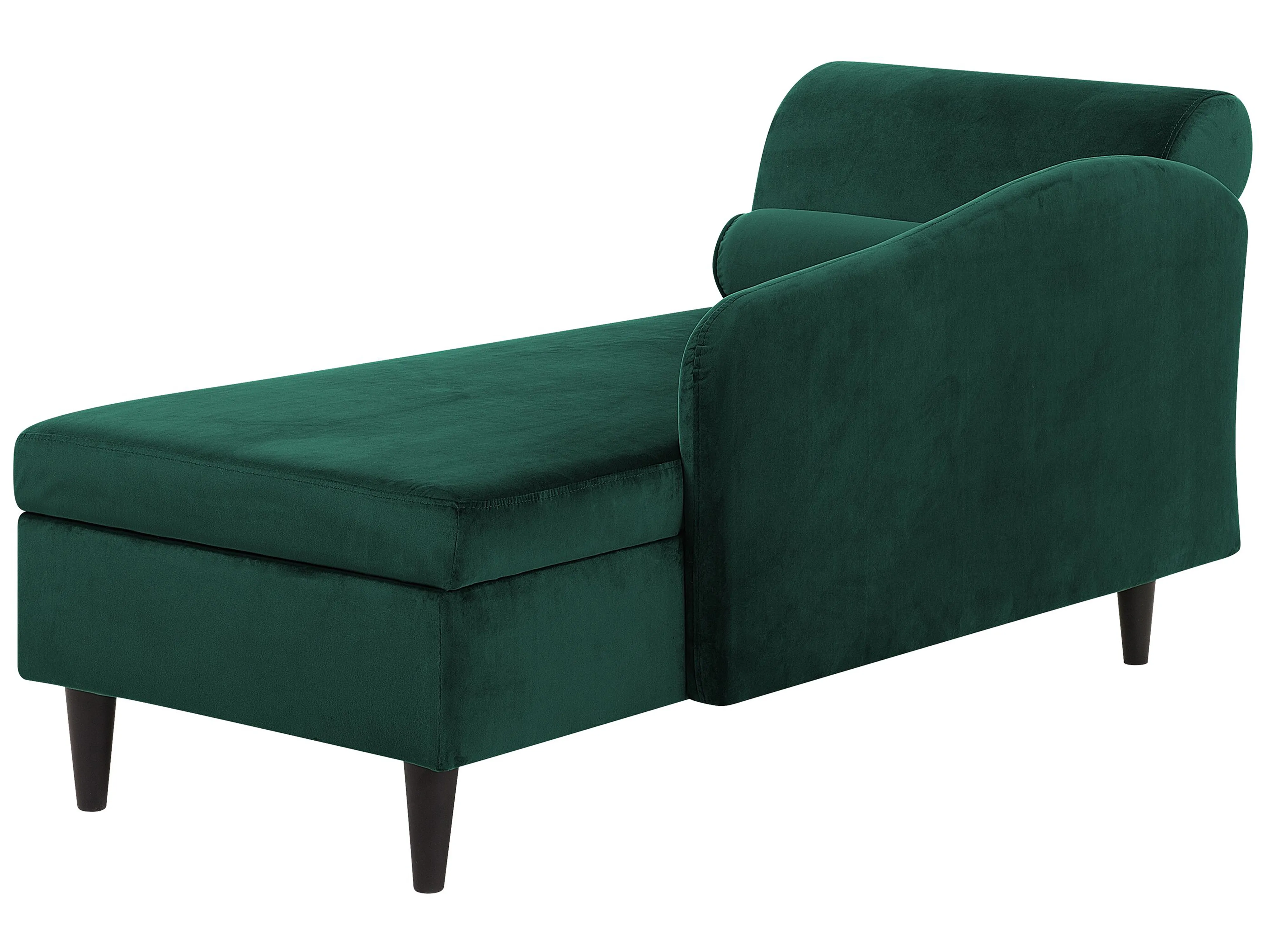 Linkszijdige chaise longue LUIRO Fluweel Smaragdgroen met opbergruimte