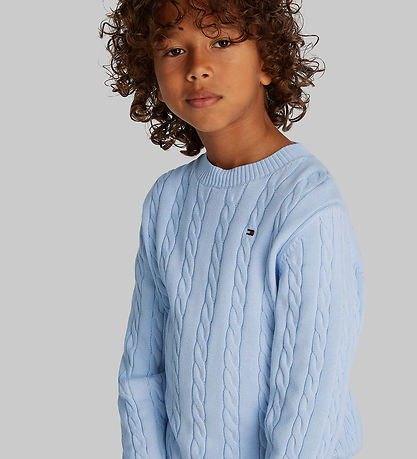 Tommy Hilfiger Bluse - Strick - Zopfmuster - Breezy Blue