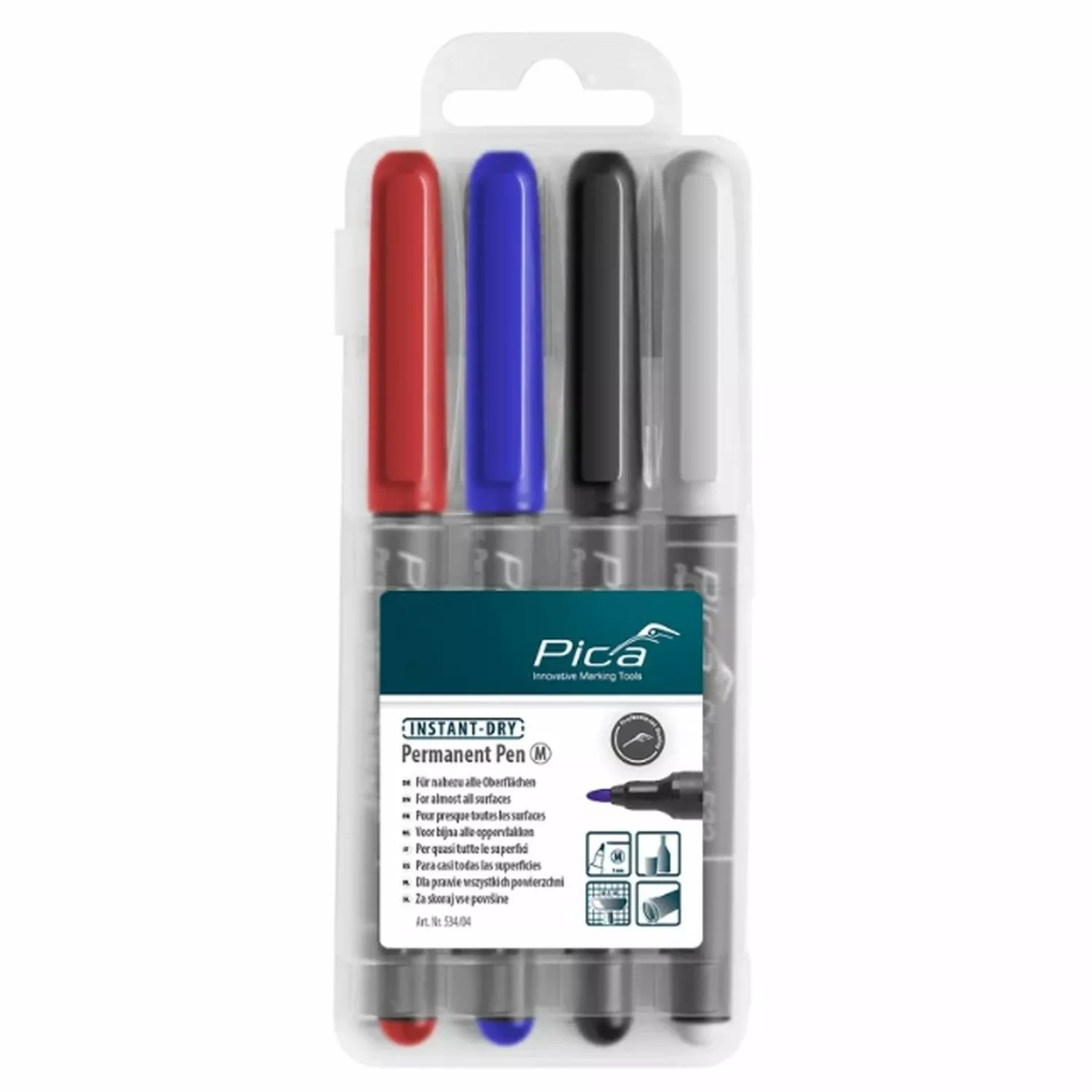 Pica Classic 534/04 Permanent Marker in 4 kleuren Medium 1.0 mm