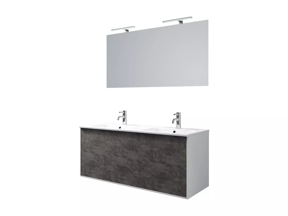 Ensemble de salle de bain double vasque 5 pièces IGEA oxyde