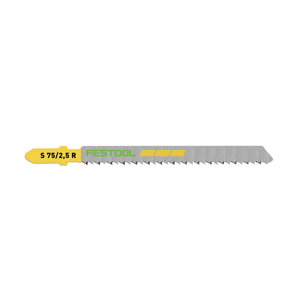 Lâmina de serra tico-tico FESTOOL S 75 mm x 2,5 mm R de corte fino - Conjunto de 5 peças 204259