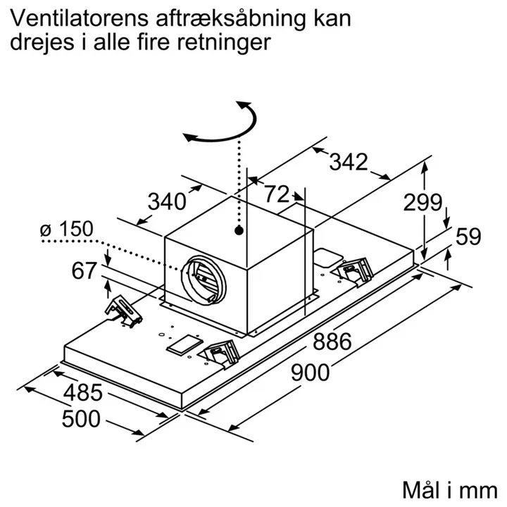 Siemens iQ500 LR97CBS20 Loftemhætte med Home Connect