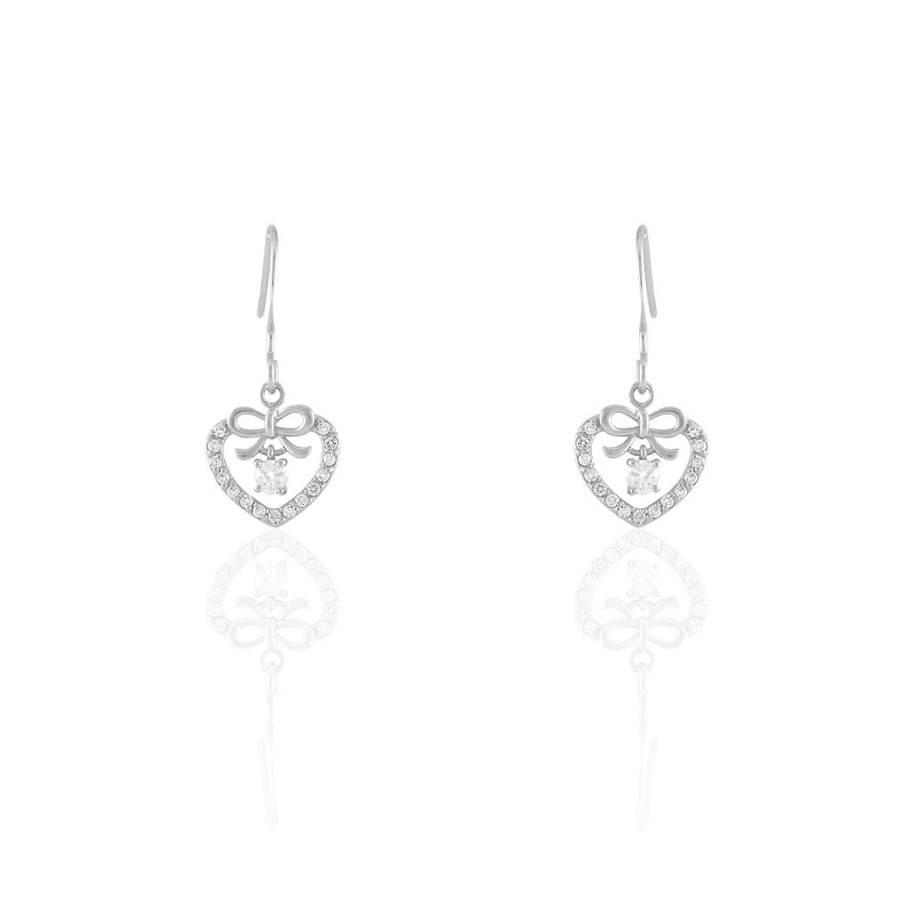 Boucles D'oreilles Pendantes Meliha Argent Blanc Oxyde De Zirconium
