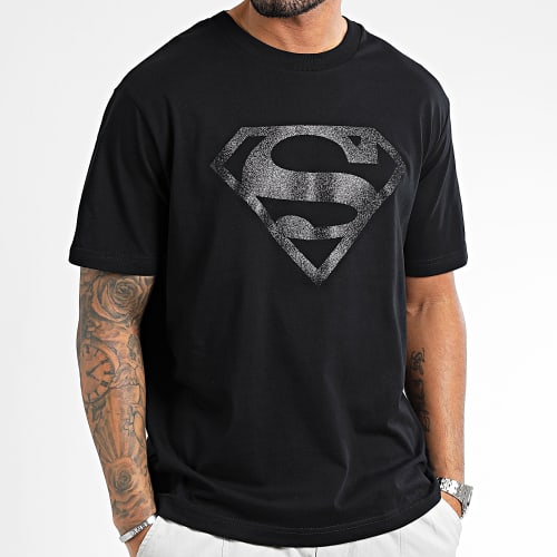 Tee Shirt Oversize Glitter Logo Noir